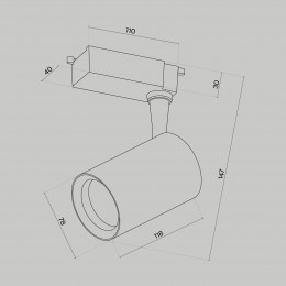 Трековый светильник Technical TR003-1-10W3K-S-B